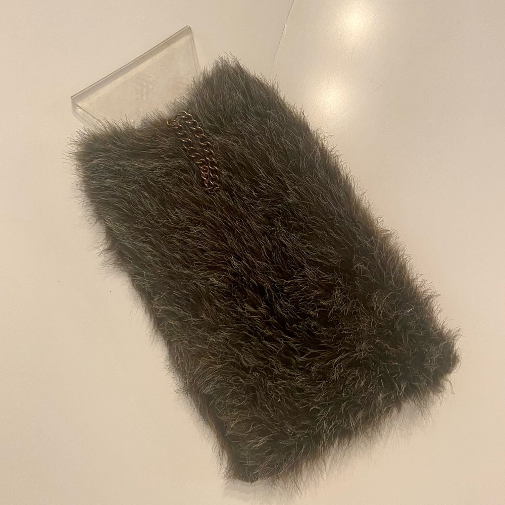 Vintage faux fur cuffed ice scraper
